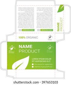 Box design, die-stamping. Vector template