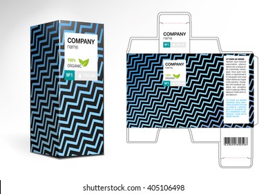 Box design, die-stamping. Vector template