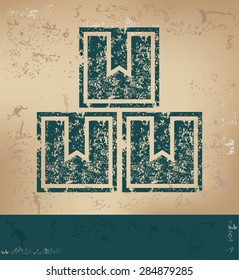 Box design on old paper background,grunge concept,vector