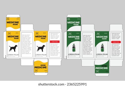 Box design. Box packaging die cut template design. Packaging template for medicine