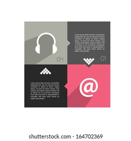 Box diagram for info graphics. Vector banner template.