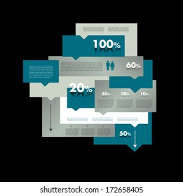 Box diagram, template. Infographics module scheme. 