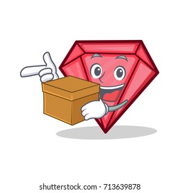 With box diamond character cartoon style