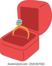 A box with a diamond ring, symbolizing proposals and commitment