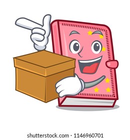 With box diary character cartoon style