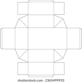 Box Die Cut Die Line Vector Template
