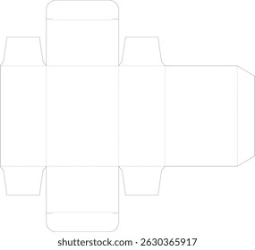 Caixa Die Cut Cube Template Blueprint Layout com corte e pontuação linhas vetor desenhar desenho gráfico