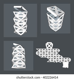 Box with Die Cut Template. Packing box For Food, Gift Or Other Products. On White Background Isolated. Ready For Your Design. Product Packing Vector EPS10.