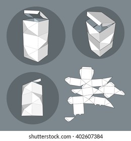 Box with Die Cut Template. Packing box For Food, Gift Or Other Products. On White Background Isolated. Ready For Your Design. Product Packing Vector EPS10.