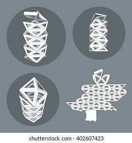 Box with Die Cut Template. Packing box For Food, Gift Or Other Products. On White Background Isolated. Ready For Your Design. Product Packing Vector EPS10.