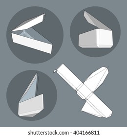 Box with Die Cut Template. Packing box For Food, Gift Or Other Products. On White Background Isolated. Ready For Your Design. Product Packing Vector EPS10.