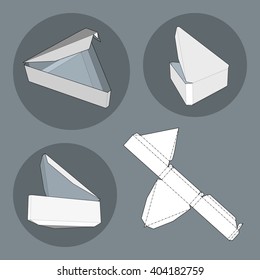 Box with Die Cut Template. Packing box For Food, Gift Or Other Products. On White Background Isolated. Ready For Your Design. Product Packing Vector EPS10.