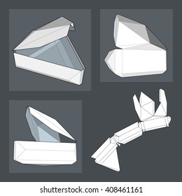 Box with Die Cut Template. Packing box For Food, Gift Or Other Products. On White Background Isolated. Ready For Your Design. Product Packing Vector EPS10