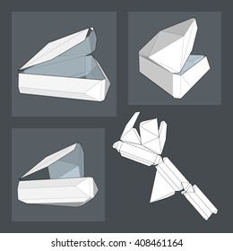 Box with Die Cut Template. Packing box For Food, Gift Or Other Products. On White Background Isolated. Ready For Your Design. Product Packing Vector EPS10