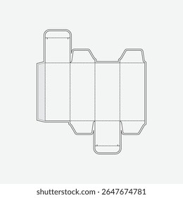 design de linha de morrer caixa, Caixa de embalagem Die Cut, modelo de linha de morrer, Caixa de embalagem simples Die Cut Design de dupla face