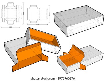 Box and Die-cut Pattern. The .eps file is full scale and fully functional. Prepared for real cardboard production.