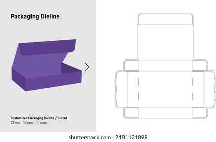 Box Dieline, Mail Box Dieline, Package Dieline, Dieline