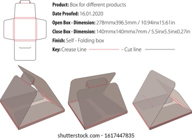 Box for different products box template die cut vector