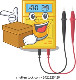 With box digital multimeter isolated with the character