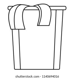 Box dirt clothes icon. Outline illustration of box dirt clothes vector icon for web design isolated on white background