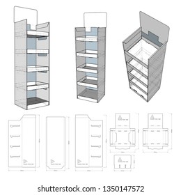 Box for Display Stand and Die-cut Pattern