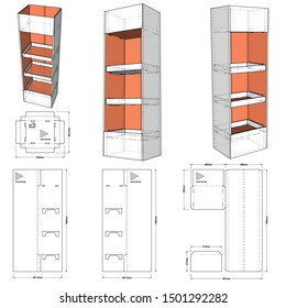 Box for Display Stand and Die-cut Pattern