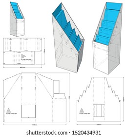Box for Display Stand and Die-cut Pattern - Vector. The .eps file is full scale and fully functional. Prepared for real cardboard production.