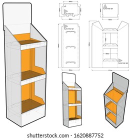 Box for Display Stand and Die-cut Pattern