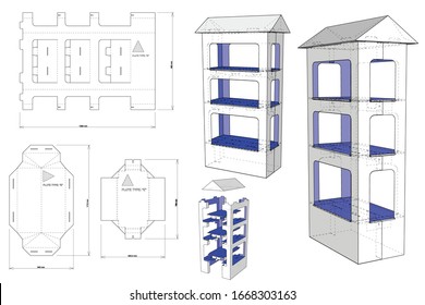 Box for Display Stand and Die-cut Pattern.