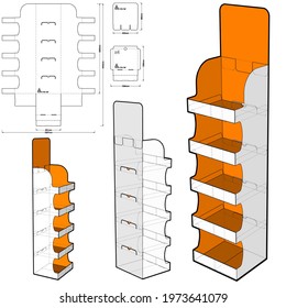 Box for Display Stand and Die-cut Pattern.