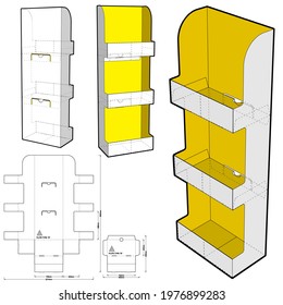 Box for Display Stand and Die-cut Pattern.