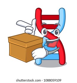 With box dna molecule character cartoon