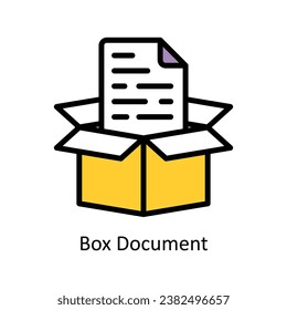 Box Document vector Filled outline Design illustration. Symbol on White background EPS 10 File 