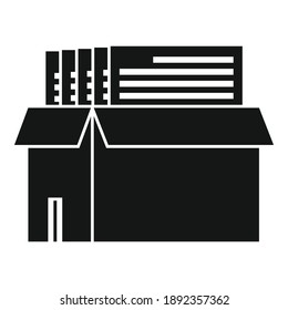 Box documents estimator icon. Simple illustration of box documents estimator vector icon for web design isolated on white background