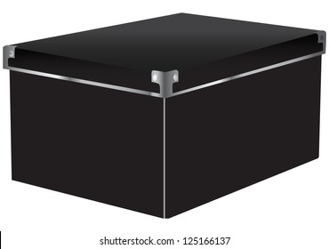 Box for documents and things with steel corners. Vector illustration.