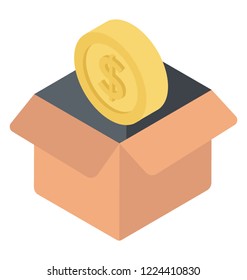 
A box with dollar coin, donation 
