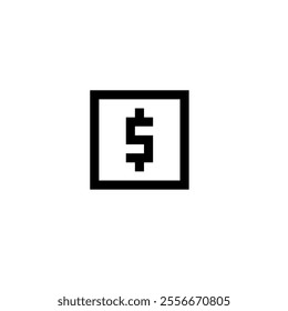 box and dollar vector icon in pixel style
