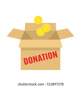 A box for donations. flat vector illustration isolated on white background. simply use