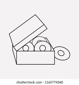 Box of donuts icon line element. Vector illustration of box of donuts icon line isolated on clean background for your web mobile app logo design.