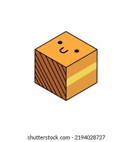 Box doodle character illustration, best for game asset, children drawing, etc