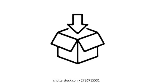 Box Download Arrow Icon Vector Illustration For Ecommerce Storage And Shipping
