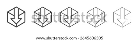 Box download icon outline ilustration vector symbol