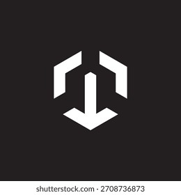 caixa de download simples geométrica linear logotipo vetor 