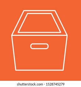 Box, drawer, cabinet, file , thin lines web and social media icon, stock vector illustration, EPS10.