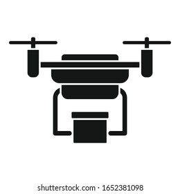 Box drone delivery icon. Simple illustration of box drone delivery vector icon for web design isolated on white background