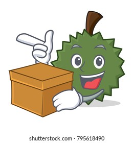 With box Durian character cartoon style