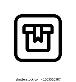 Box (E commerce) icon outline vector. isolated on white background