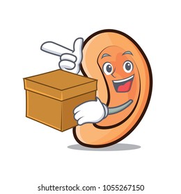 With box Ear character cartoon style