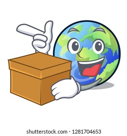 With box earth above the sky the mascot