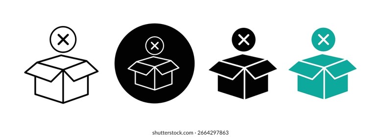 Box editable stroke pictogram and minimal thin line web icon set. Outline icons collection. Simple vector illustration.
